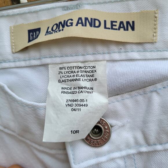 GAP Long Lean Flared White Jeans - New With Tags sz10 - Picture 5 of 8